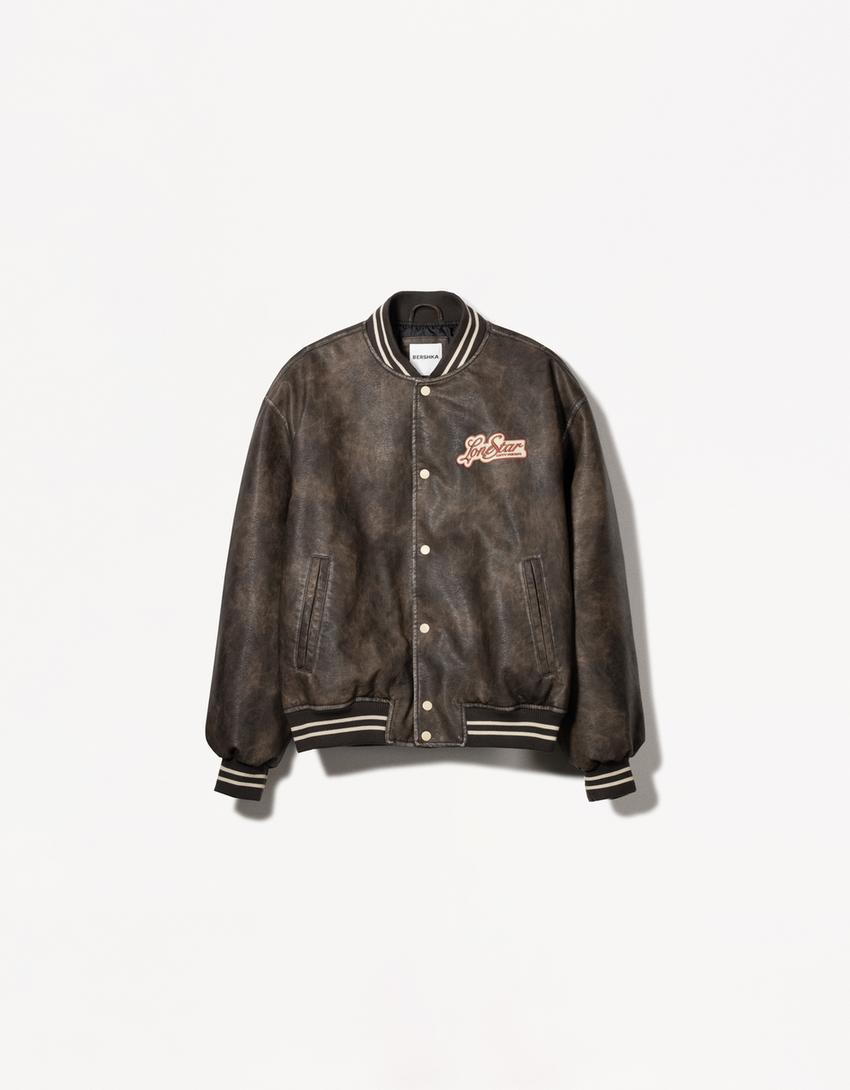 Faux leather bomber jacket Product Image