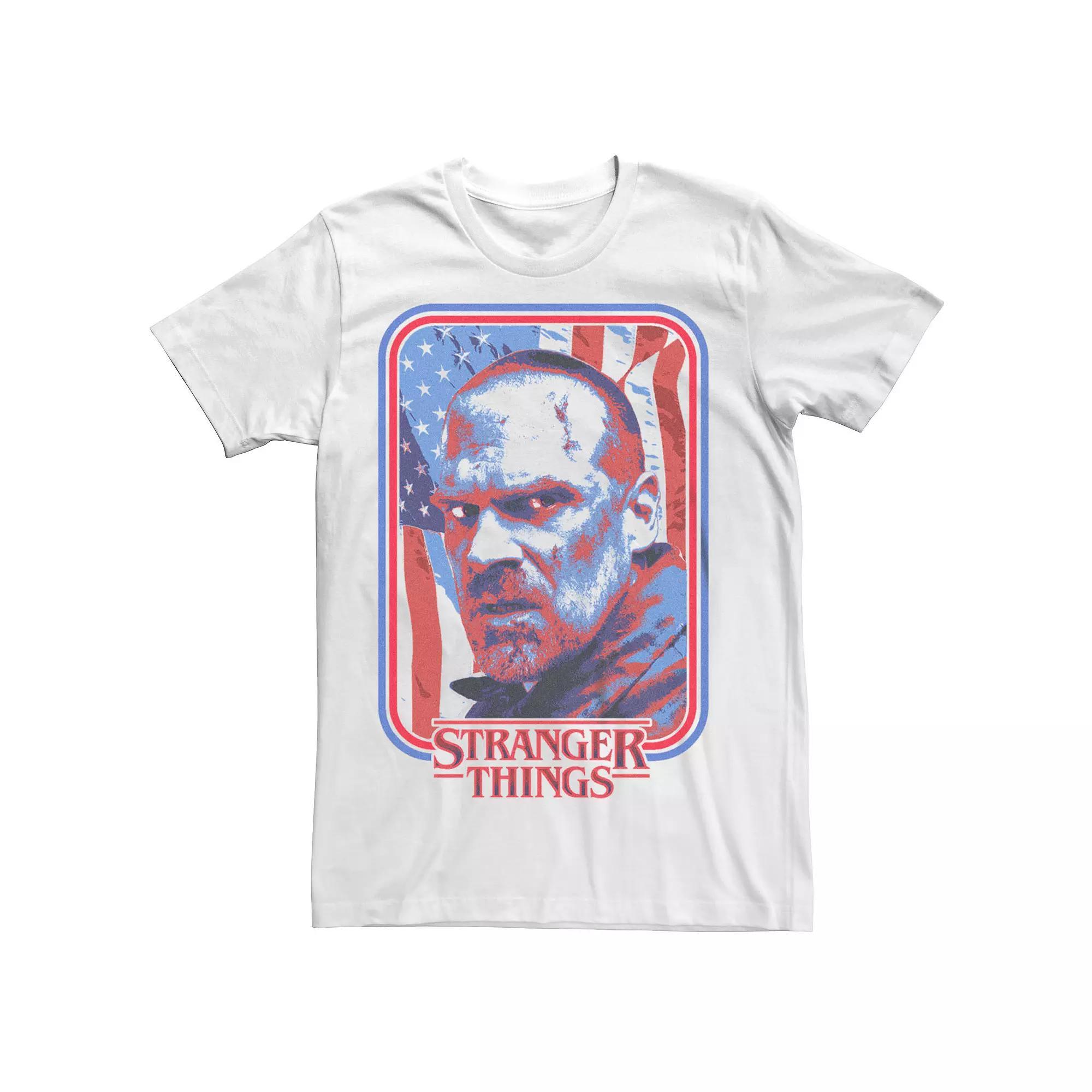 Men's Stranger Things Chief Hopper USA Flag Graphic Tee,  Product Image