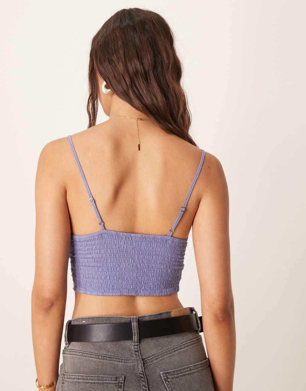 Free People amina lace bralette in denim blue Product Image