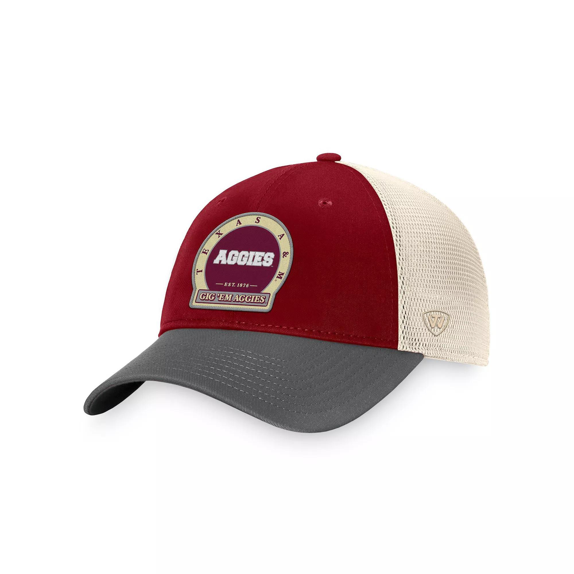 Men's Top of the World Maroon Texas A&M Aggies Refined Trucker Adjustable Hat, Red Product Image
