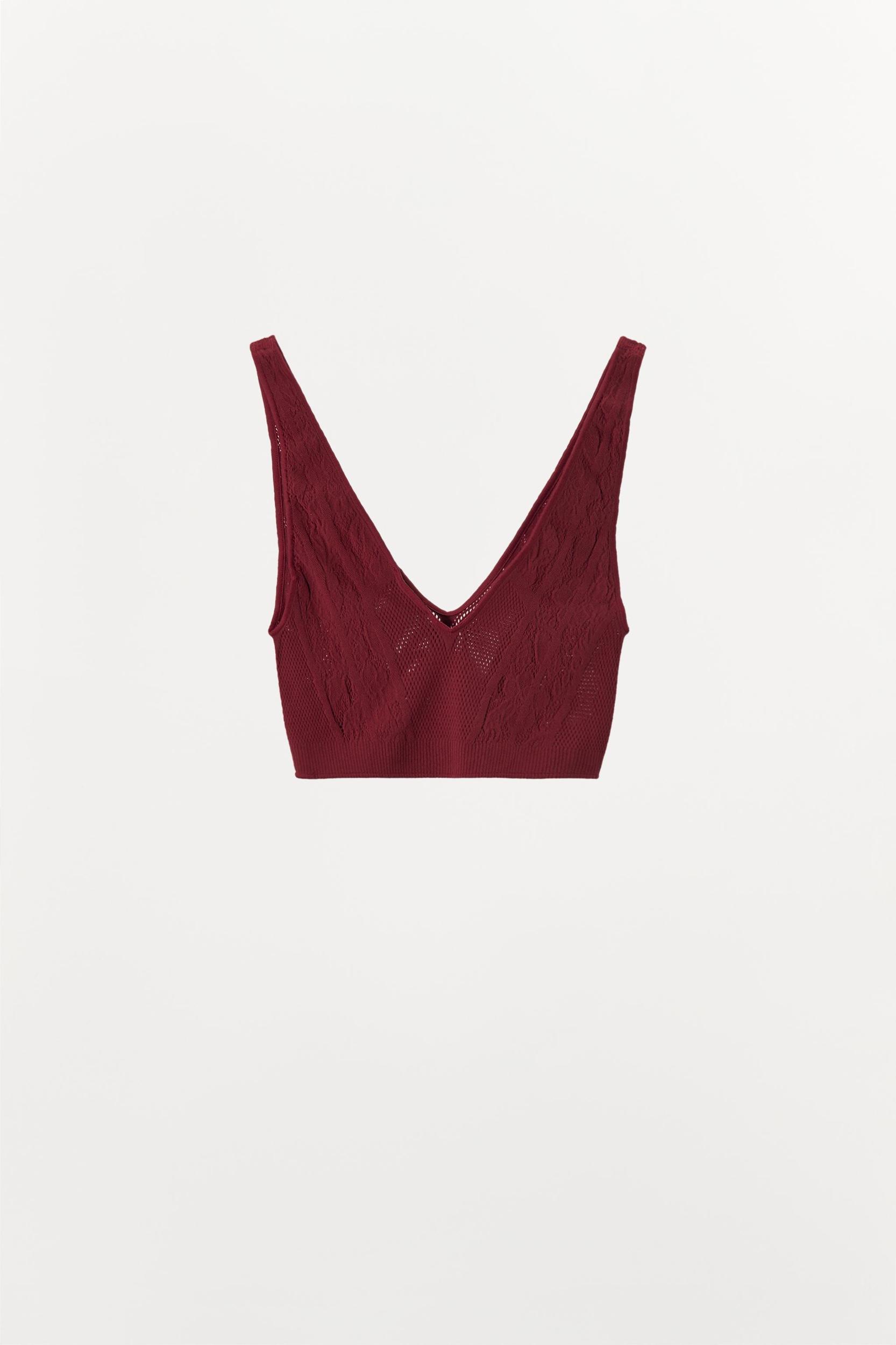 SEAMLESS LACE BRALETTE WITH WIDE STRAPS Product Image