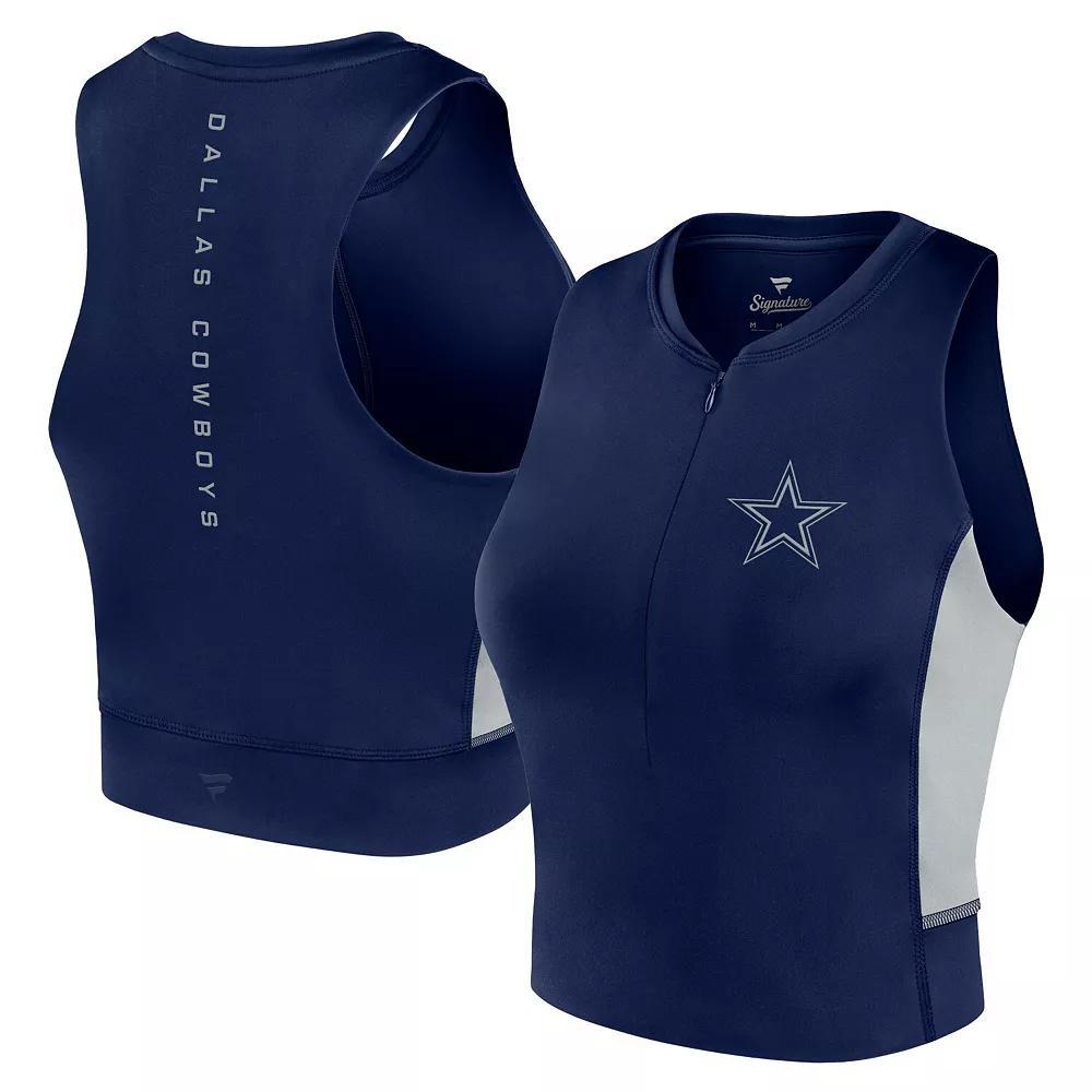 Women's Fanatics Signature Navy Dallas Cowboys Studio Fitted Gym Tank Top, Size: 3XL, Blue Product Image