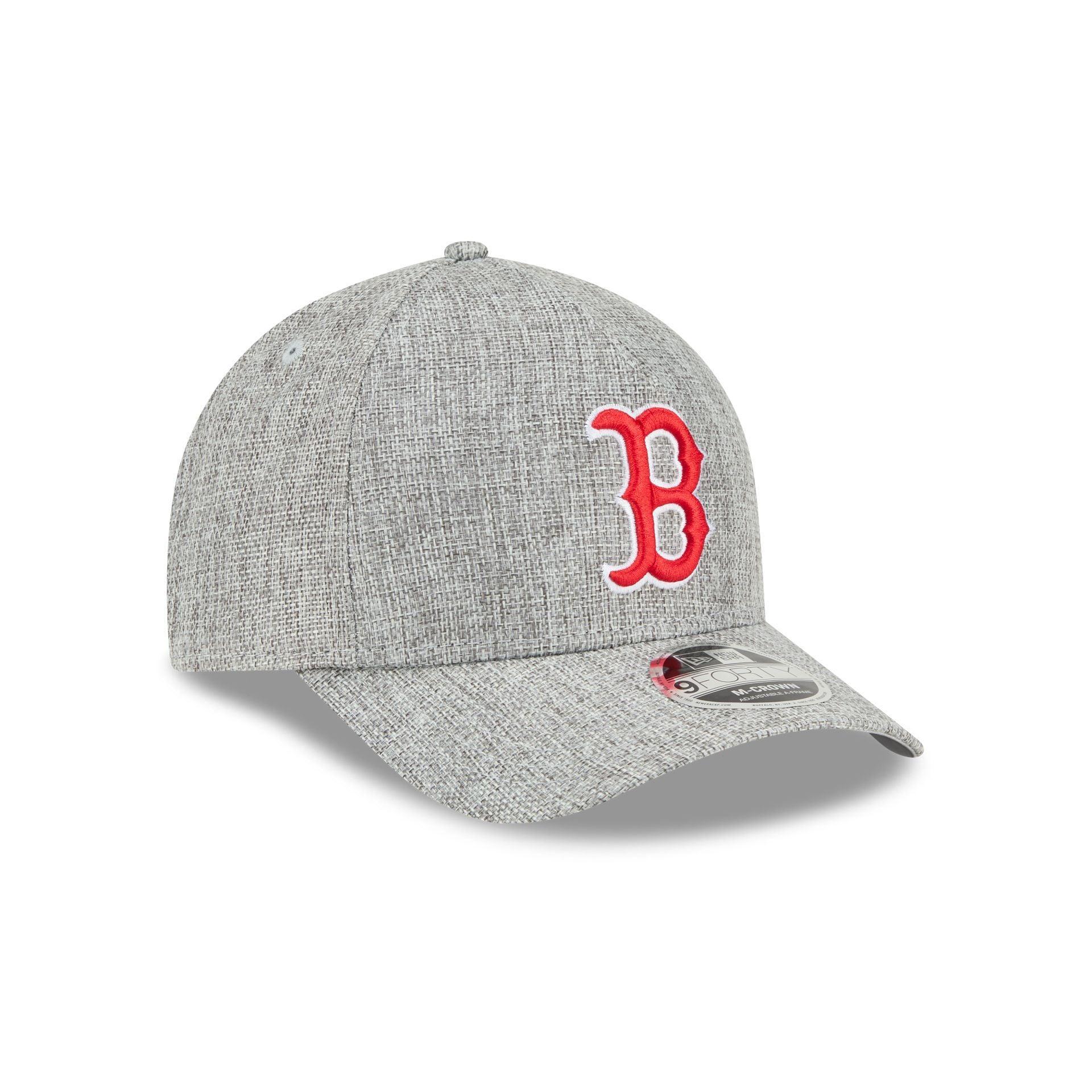 Boston Red Sox Cotton Weave Gray 9FORTY M-Crown A-Frame Snapback Hat Male Product Image