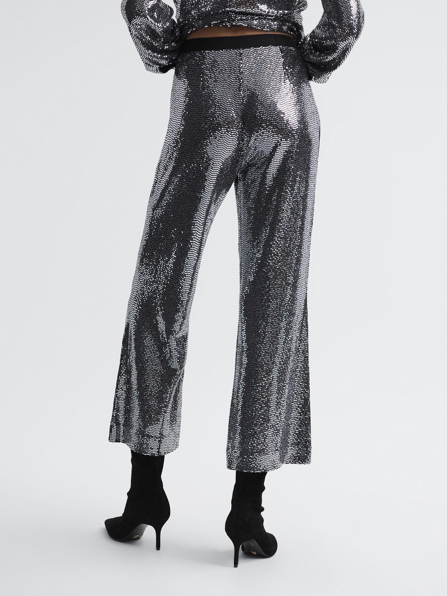 Sequin Occasion Trousers in Silver Product Image