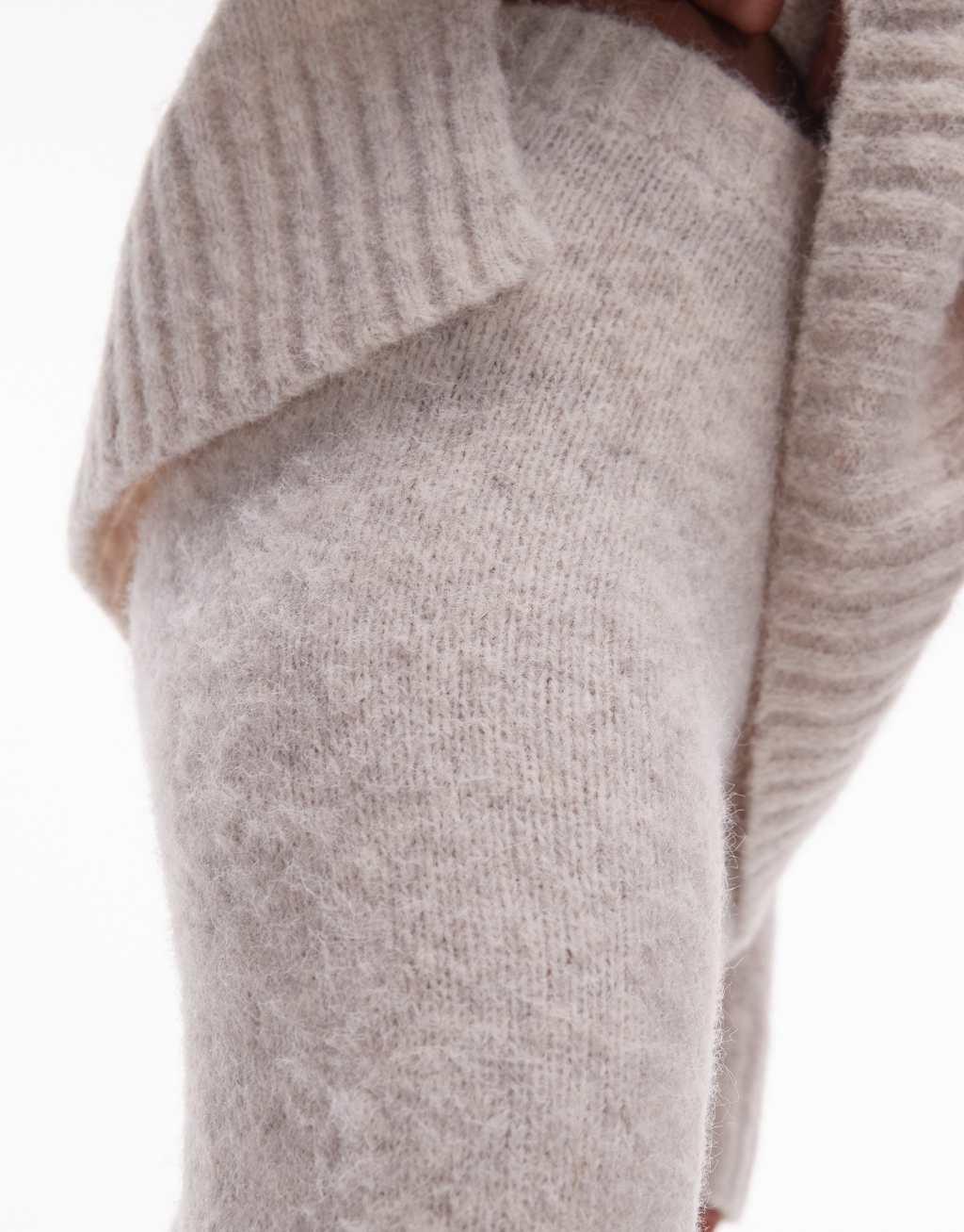 Topshop fluffy pants in oat - part of a set Product Image