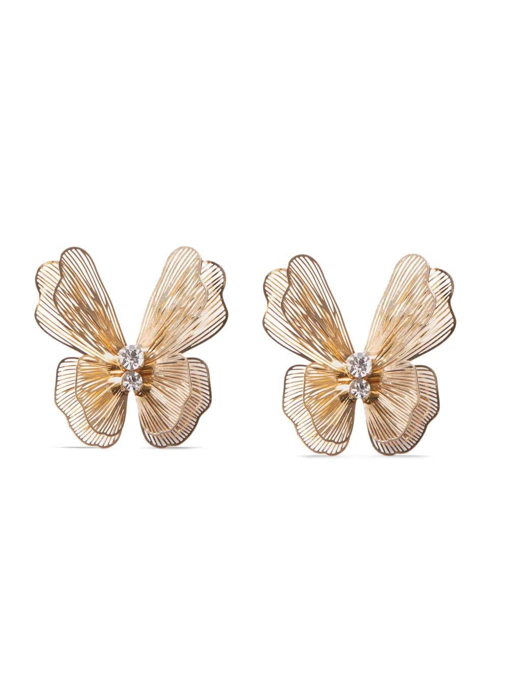 CAROLINA HERRERA Butterfly-shaped Stud Earrings In Gold Product Image