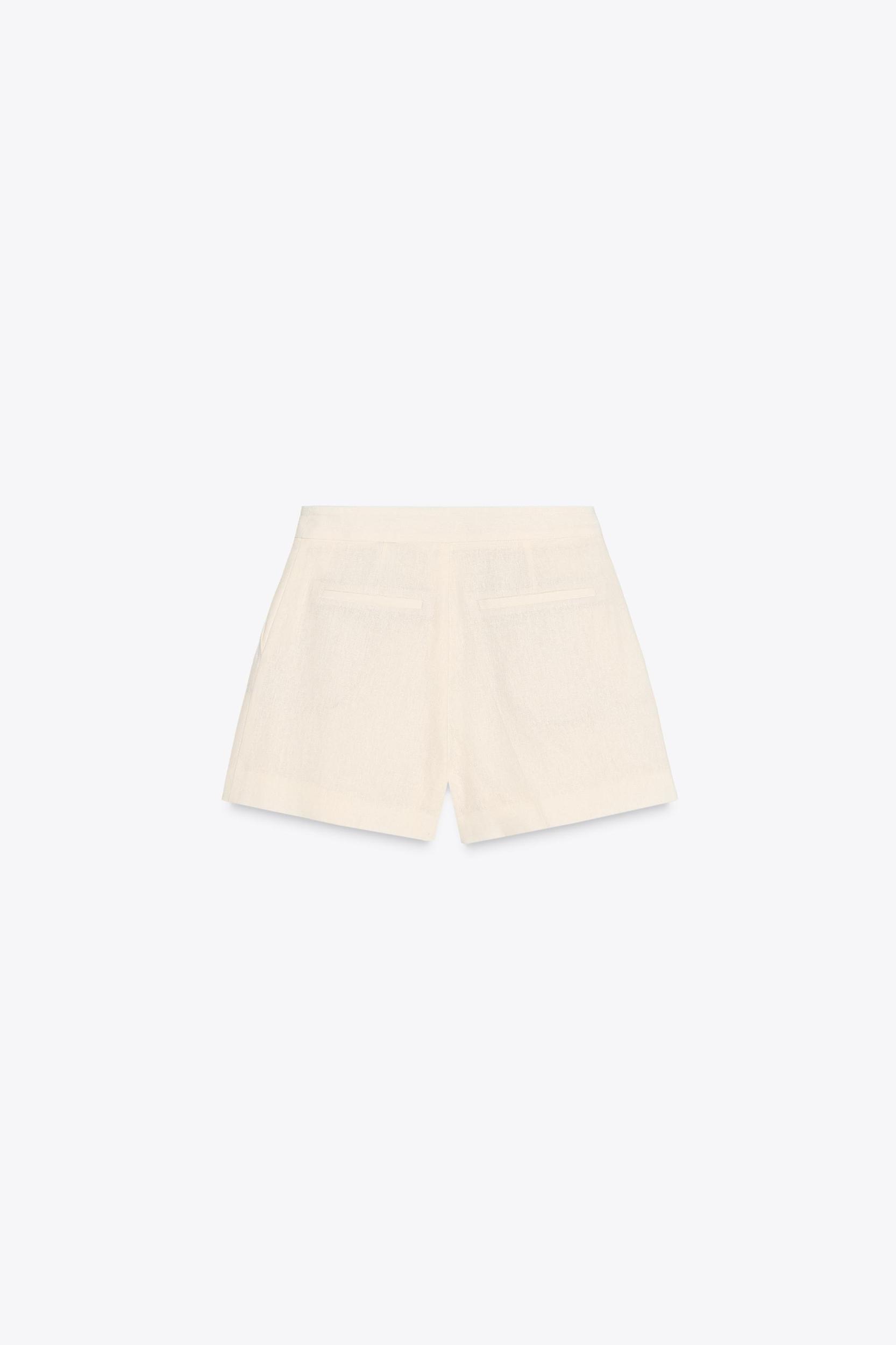 LINEN PLEATED BERMUDA SHORTS Product Image
