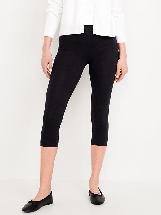 High Waisted Cropped Leggings 3-Pack Product Image