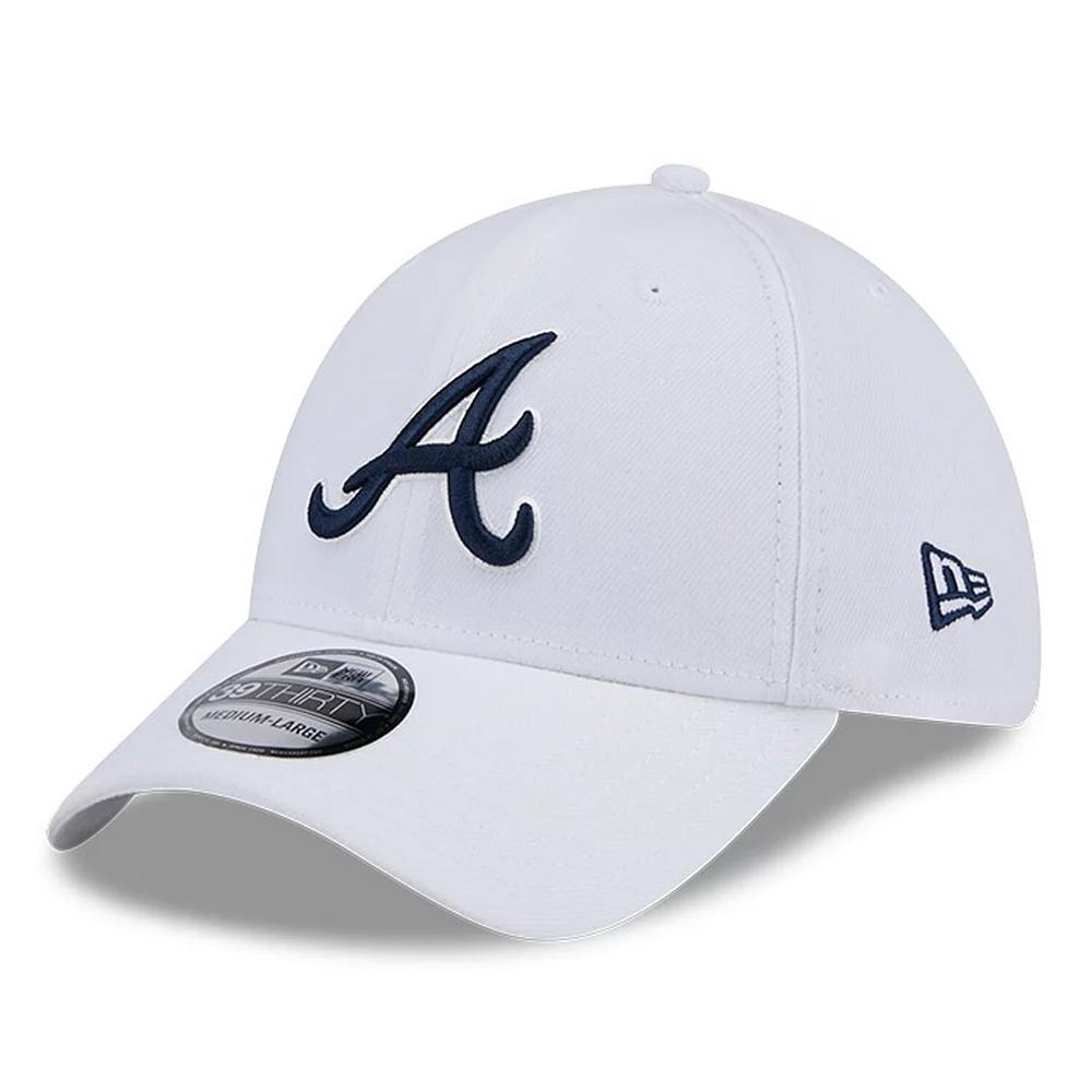 Men's New Era White Atlanta Braves Evergreen 39THIRTY Flex Hat, Size: Medium/Large Product Image