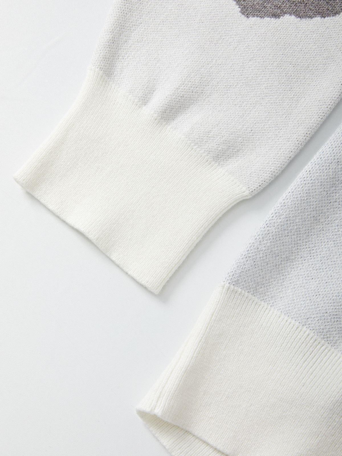 Long Sleeve Jacquard Crew Neck Sweater Product Image