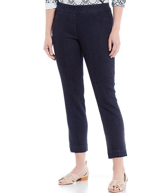 Slimsation® by Multiples Petite Size Stretch Twill Pull-On Straight Ankle Pants Product Image
