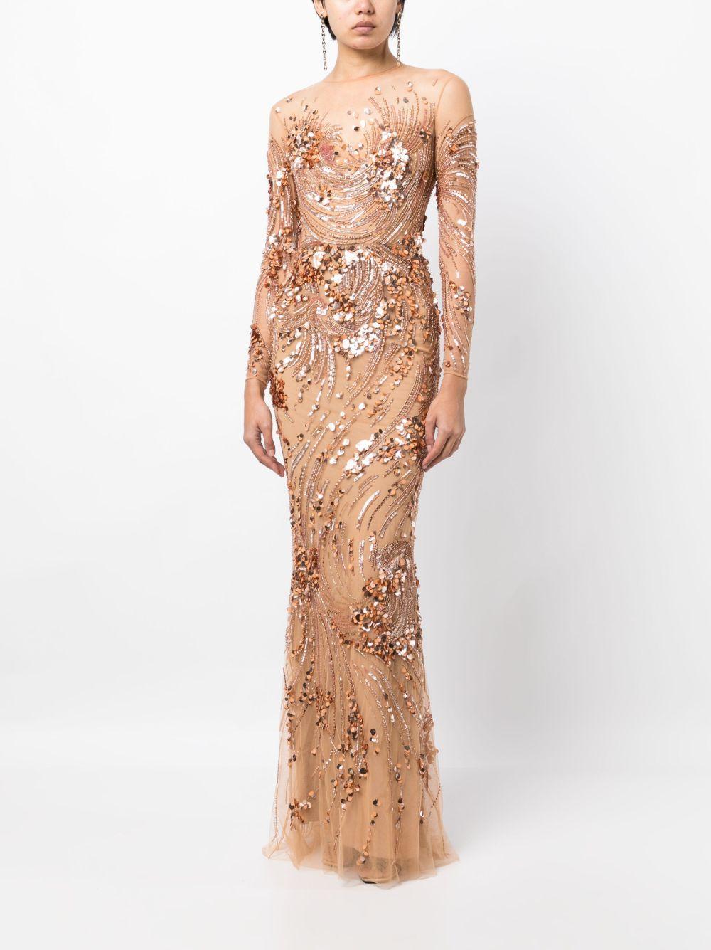 sequin-embellished maxi gown dress Product Image
