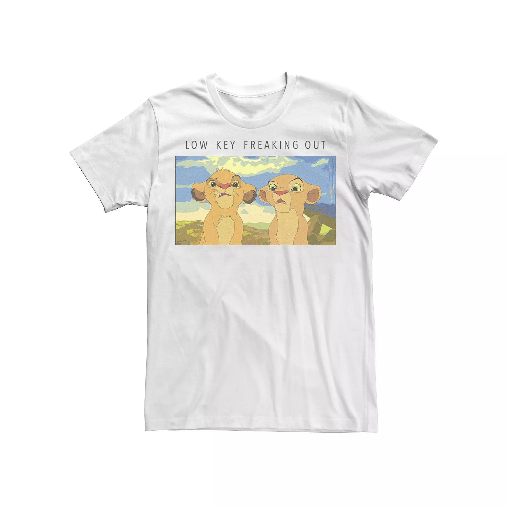 Disney's The Lion King Low Key Freaking Out Men's Tee, Size: XL, White Product Image
