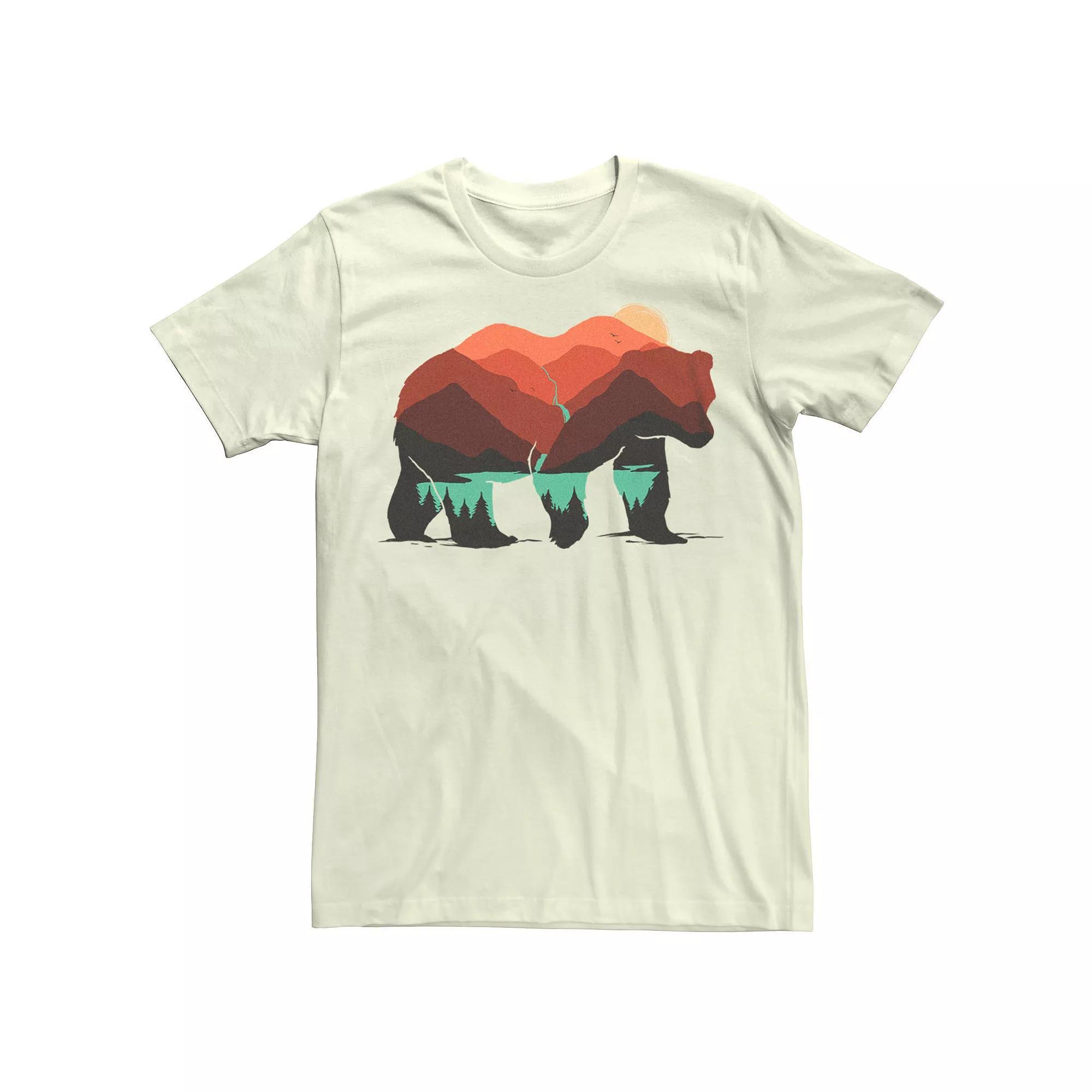 Men's Stay Wild Bear Forest Landscape Graphic Tee, Size: XS, White Product Image