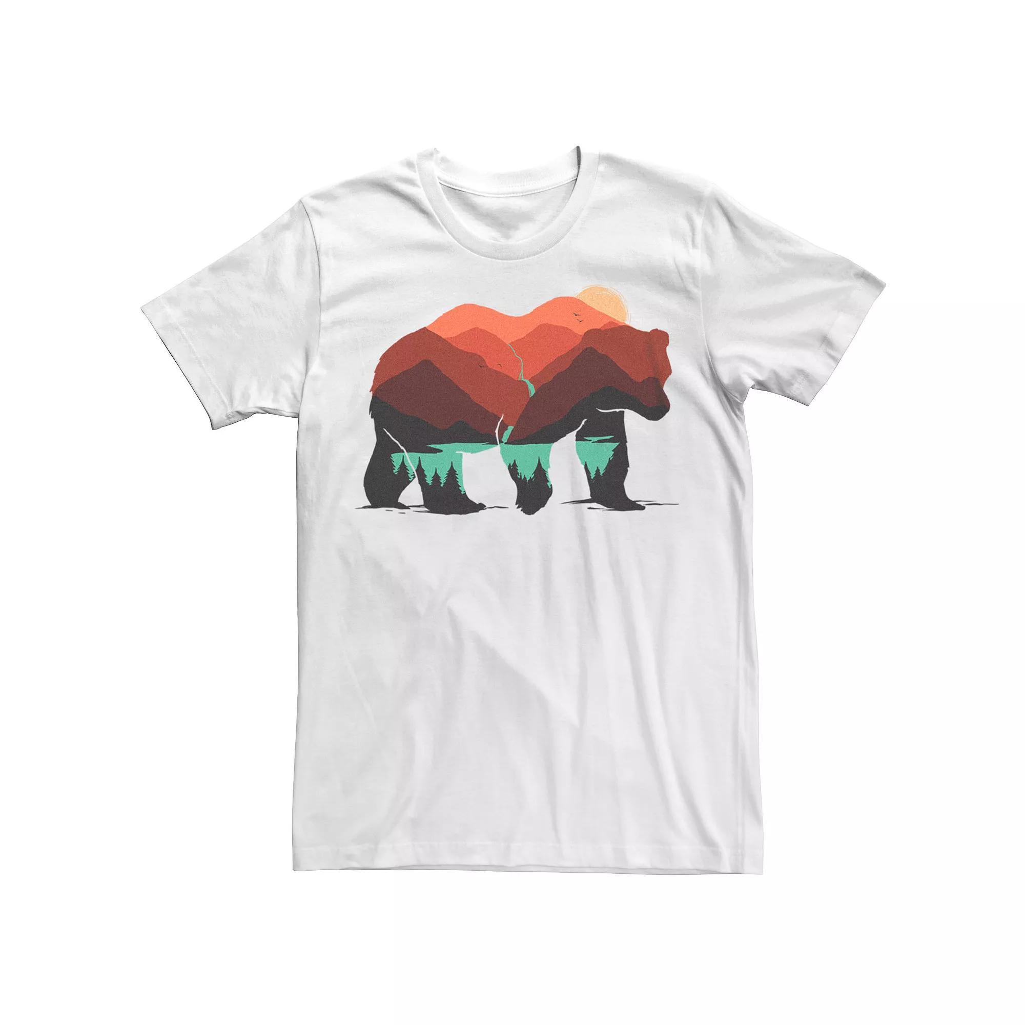 Men's Stay Wild Bear Forest Landscape Graphic Tee, Size: XS, White Product Image