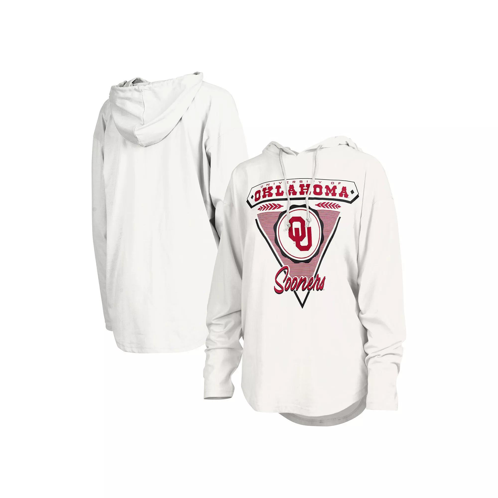 Women's Pressbox White Oklahoma Sooners San Bruno Hoodie Long Sleeve T-Shirt,  Product Image