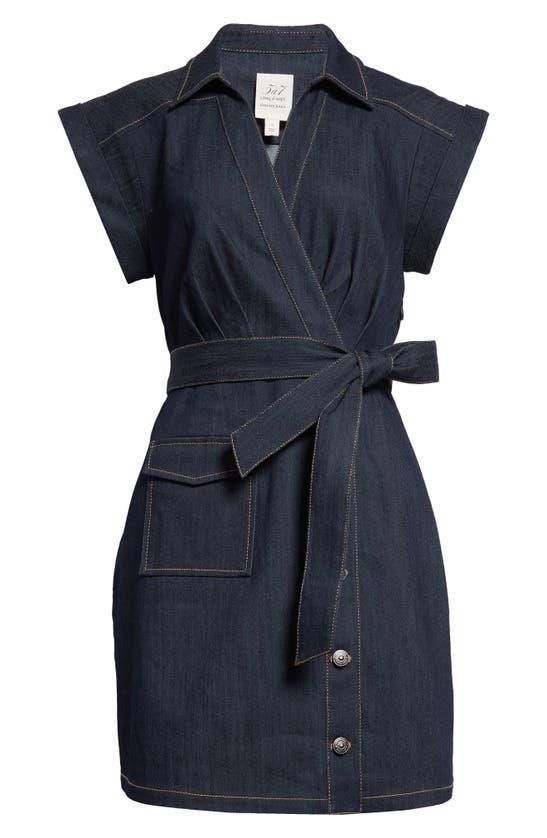 Tena Tie Waist Denim Minidress In Indigo Product Image