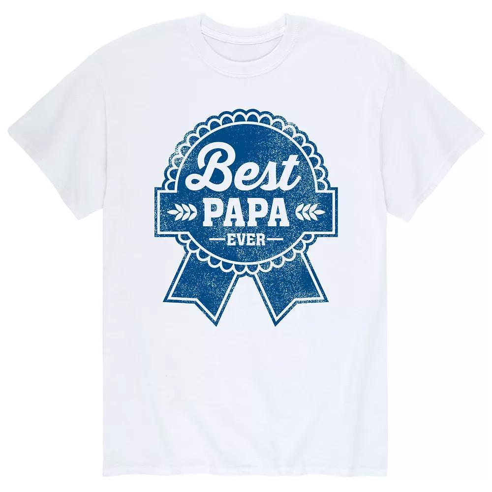 Men's Beet Label Best Papa Tee, Size: Large, White Product Image