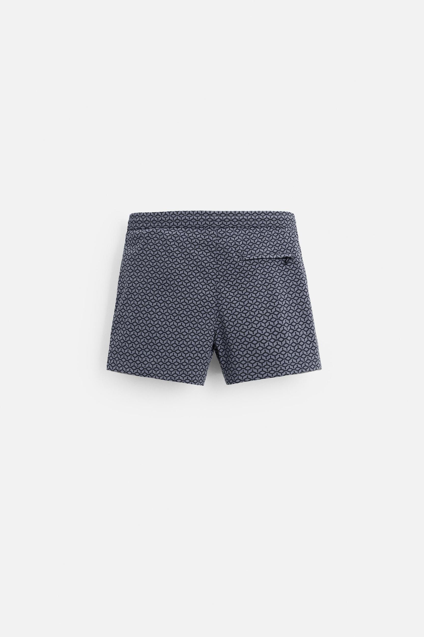 GEOMETRIC PRINT SHORT SWIMMING TRUNKS Product Image