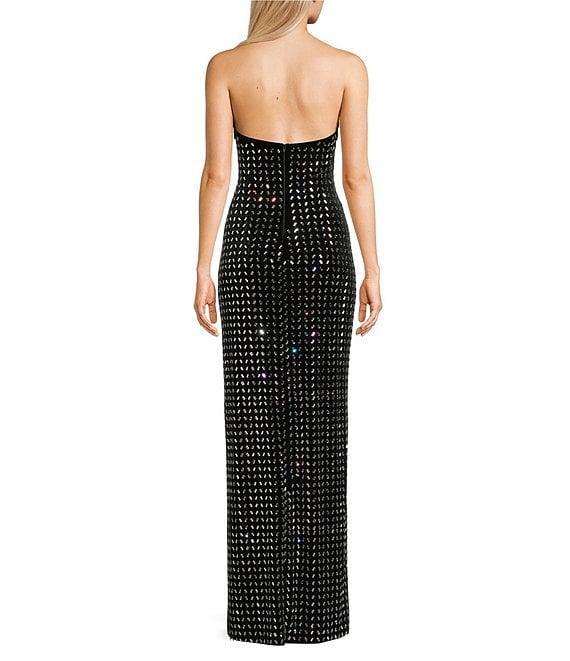 B. Darlin Velvet Rhinestone V-Neck Halter Dress Product Image