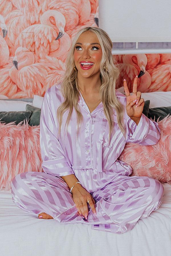 Unwind And Relax Pajama Top In Lavender Product Image