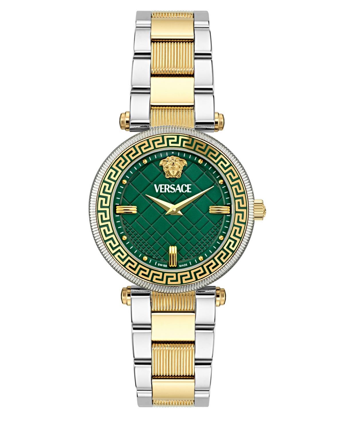 Versace Womens Gold Dial Reve Analog Two Tone Stainless Steel Bracelet Watch Product Image