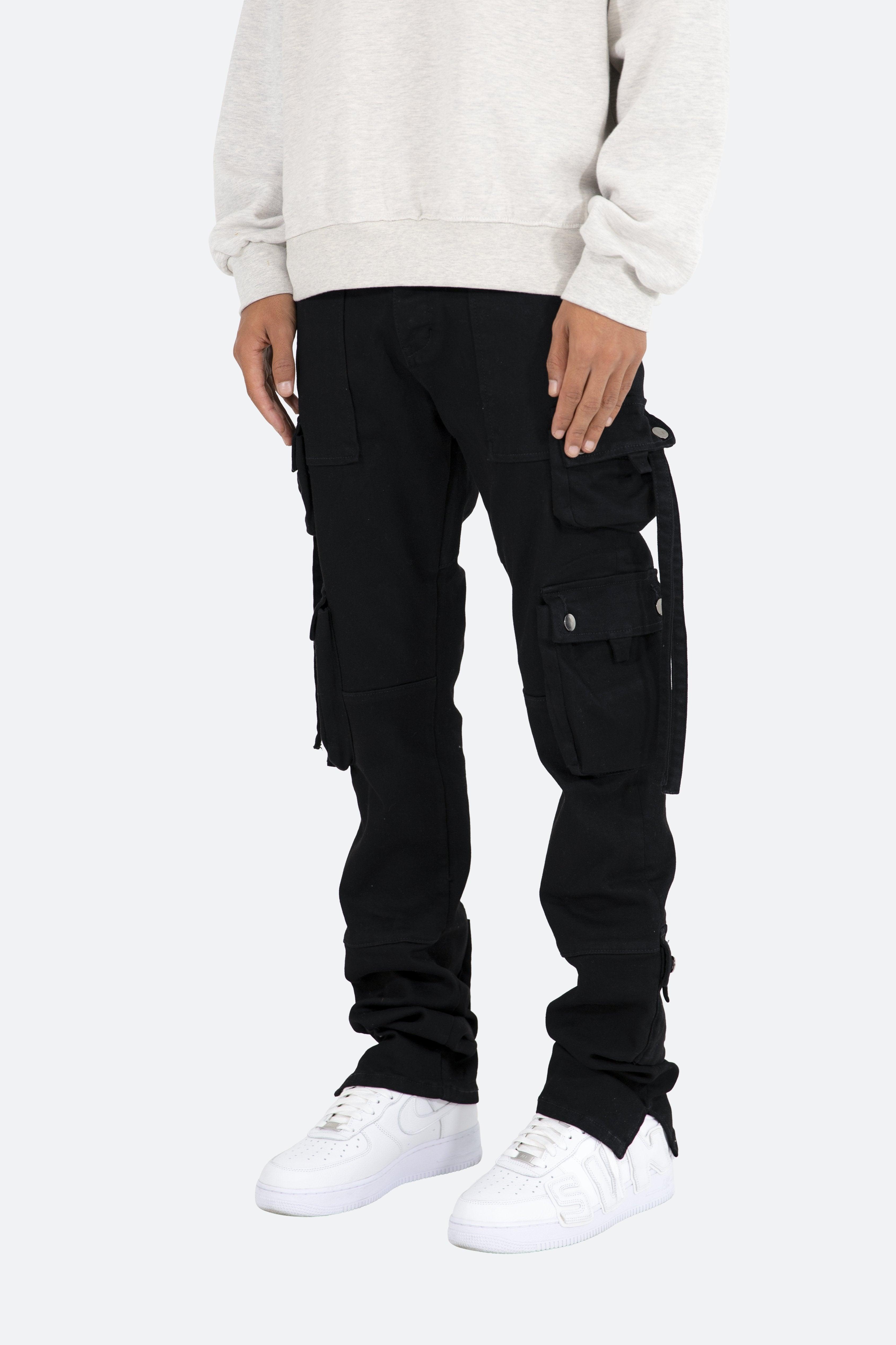 D152 Cargo Straight Denim - Black Product Image