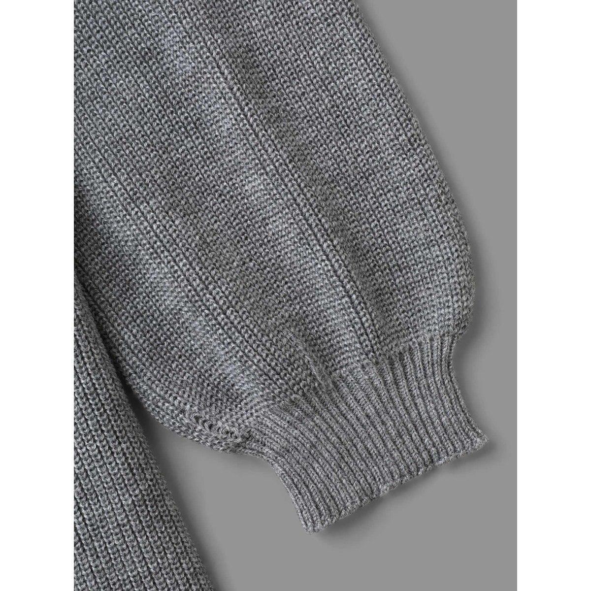 Plus Size Cable Knit Elastic Waist Midi Sweater Dress DarkGray Women Timeless Bodycon Long Sleeve Elegant Sweater Dresses BloomChic 22-24/3X Product Image