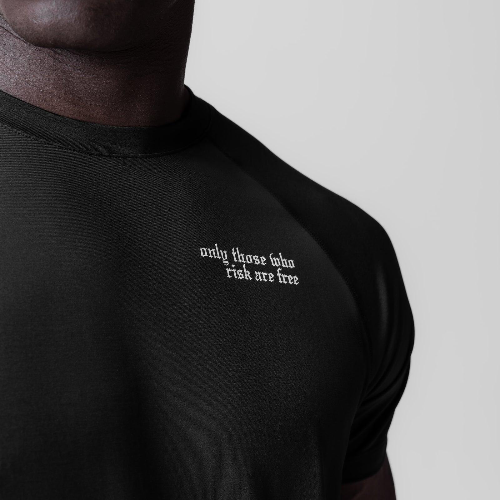 0839. 3D-Lite® 2.0 Lycra® Fitted Tee - Black "Brush Wings" Product Image