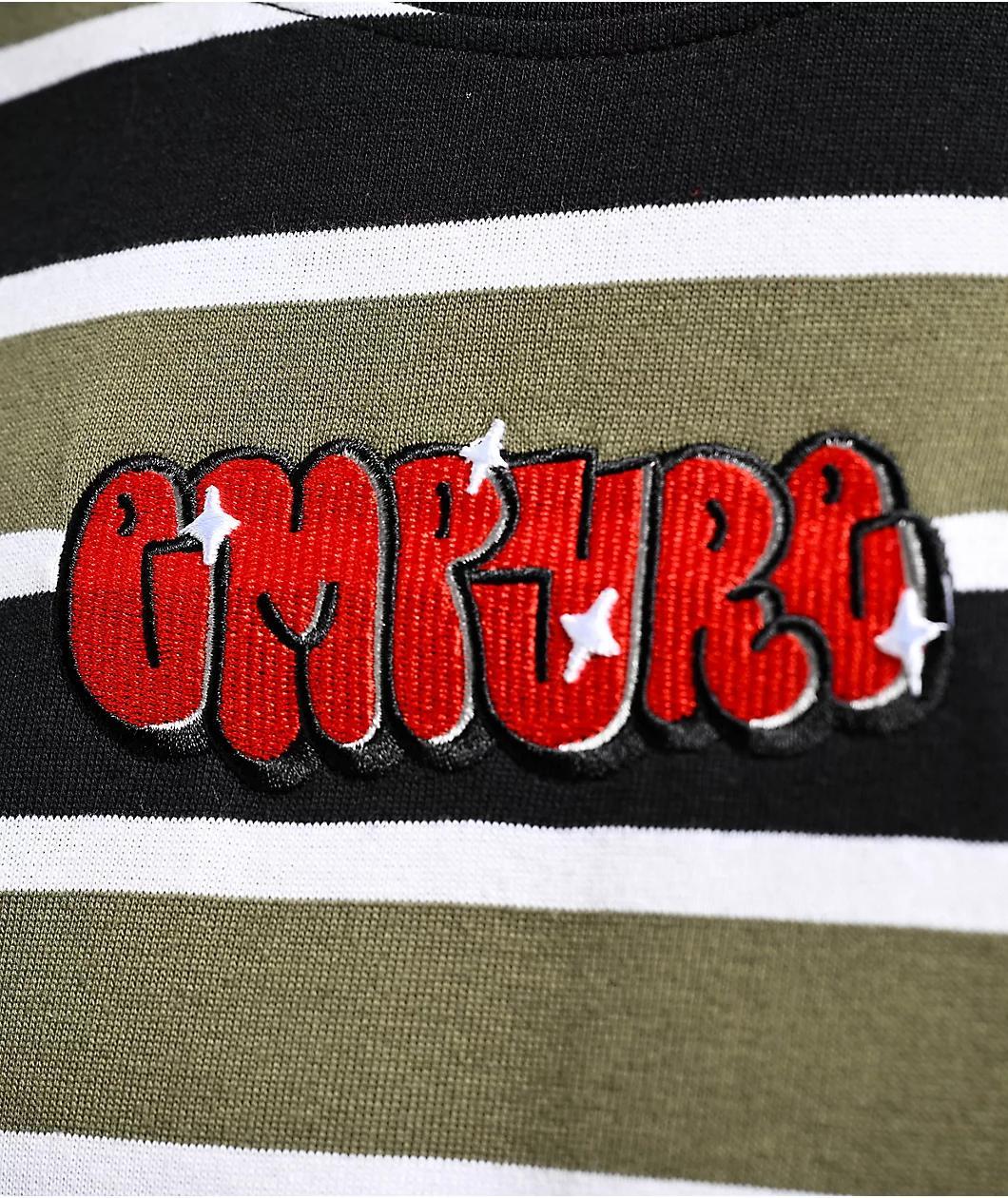 Empyre Burner Knit Deep Lichen Green Stripe T-Shirt Product Image