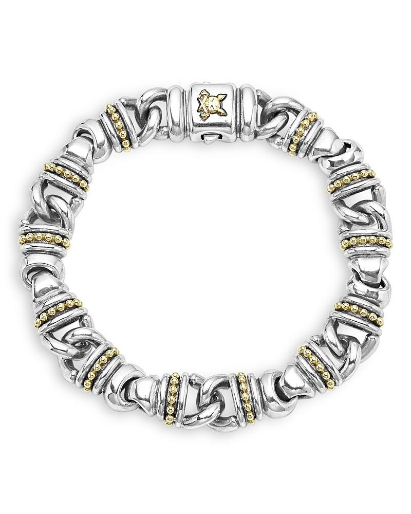 Lagos Mens 18K Yellow Gold & Sterling Silver Anthem Beaded Link Bracelet - Exclusive Product Image