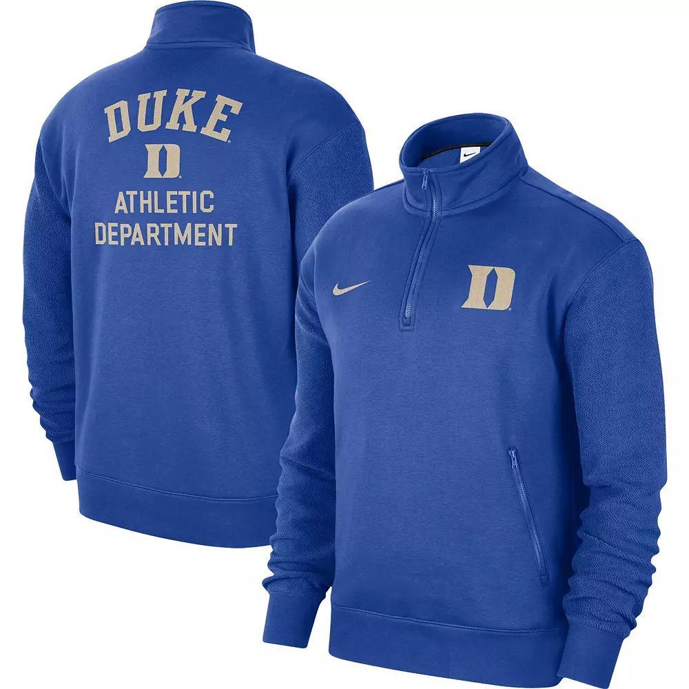 Men's Nike Royal Duke Blue Devils Campus Athletic Department Quarter-Zip Sweatshirt,  Product Image