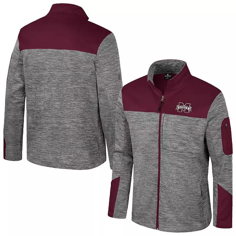 Men's Colosseum  Gray/Maroon Mississippi State Bulldogs Guard Full-Zip Jacket, Size: Large, Mst Grey Product Image