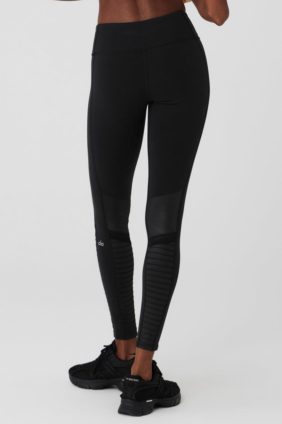 7/8 High-Waist Moto Legging - Black Product Image