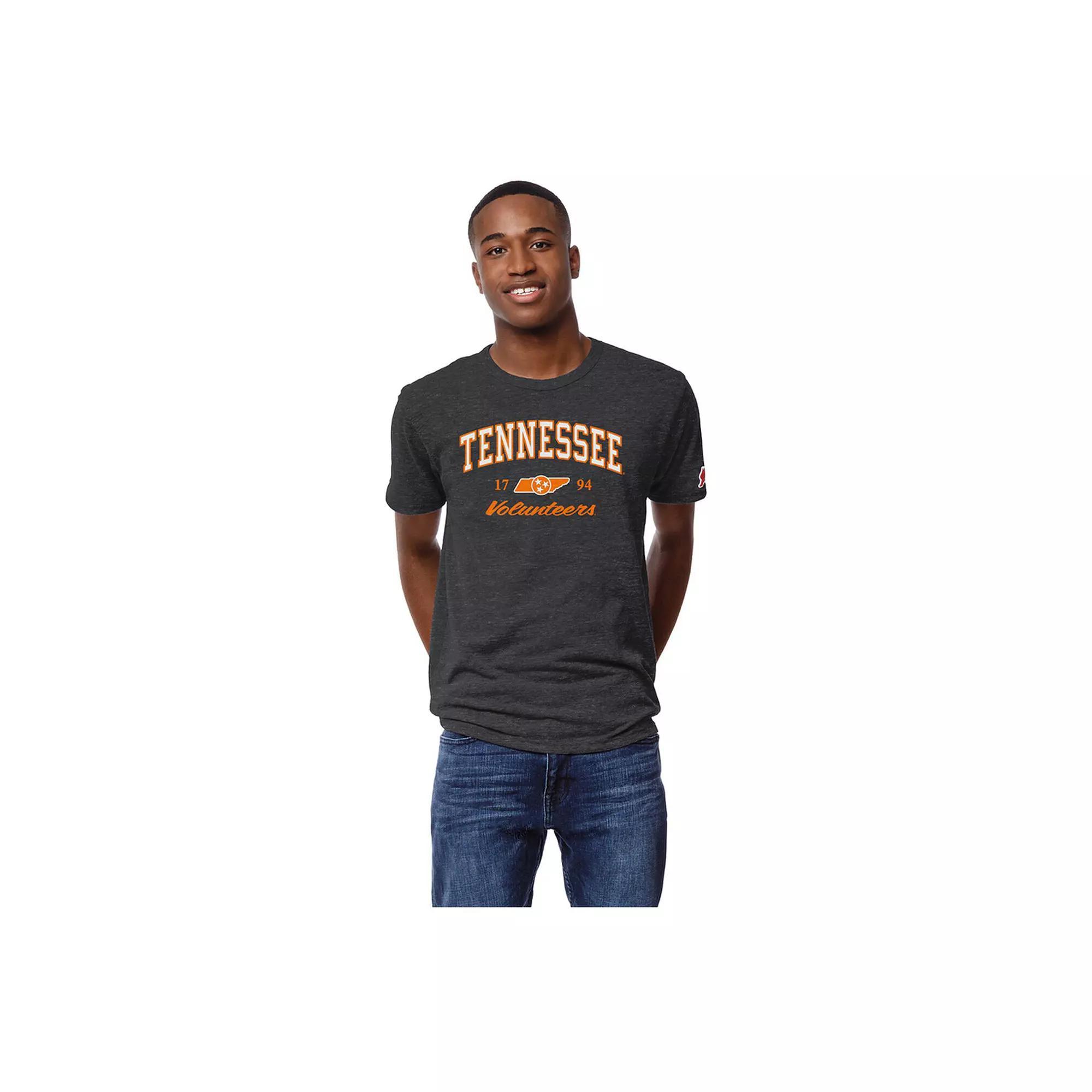 Men's League Collegiate Wear Charcoal Tennessee Volunteers Arch Script Victory Falls Tri-Blend T-Shirt,  Product Image
