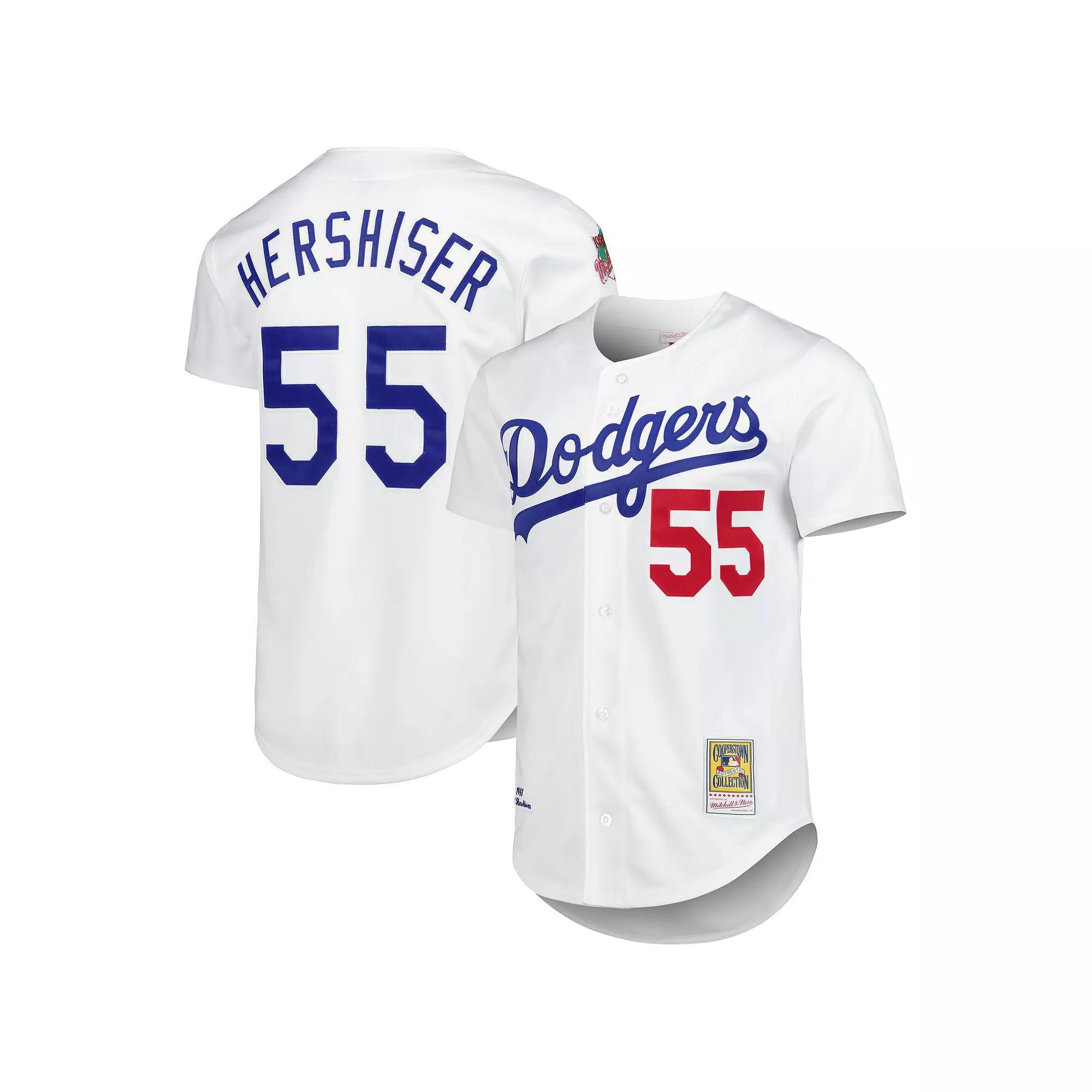 Men's Mitchell & Ness Orel Hershiser White Los Angeles Dodgers Cooperstown Collection Authentic Jersey, Size: 36 Product Image