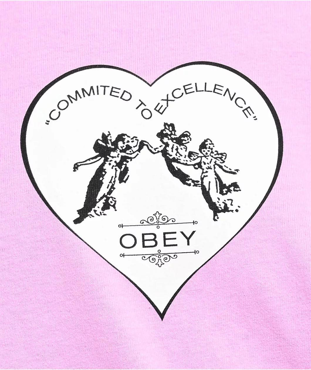 Obey Committed To Excellence Lavender T-Shirt Product Image