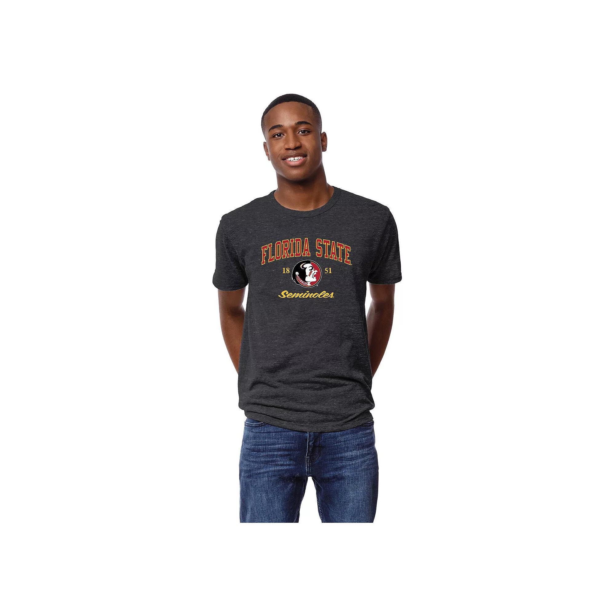 Men's League Collegiate Wear Charcoal Florida State Seminoles Arch Script Victory Falls Tri-Blend T-Shirt, Size: Small Product Image