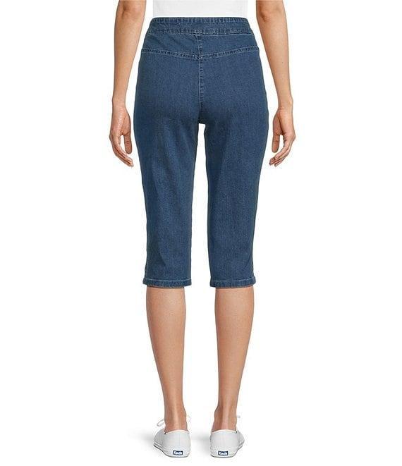 Allison Daley Side Slit Pull-On Stretch Denim Skimmer Capri Pants Product Image