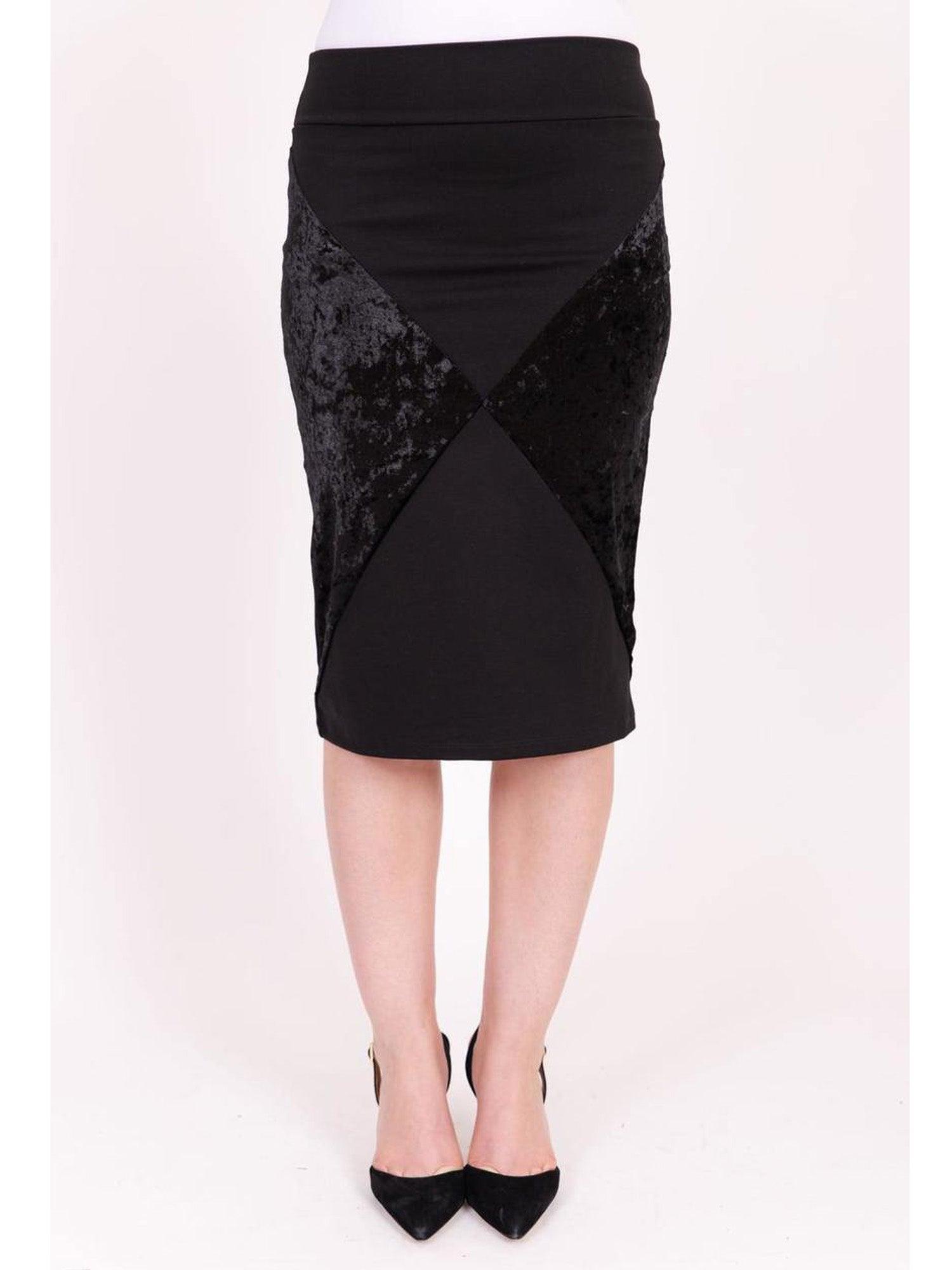 KMW Velvet Color Block Skirt Product Image