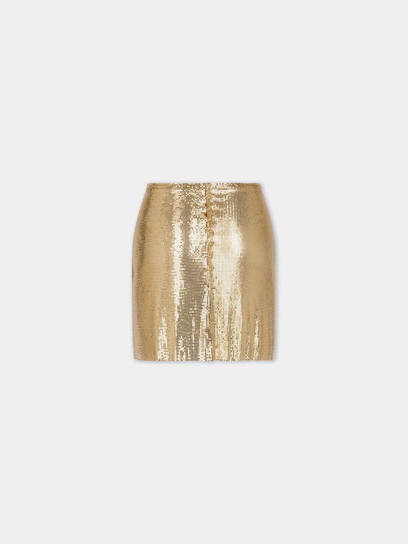 GOLD MINI SKIRT IN MESH Product Image