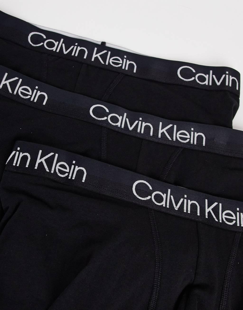 Calvin Klein Structure Cotton 3 pack boxer briefs in black Product Image