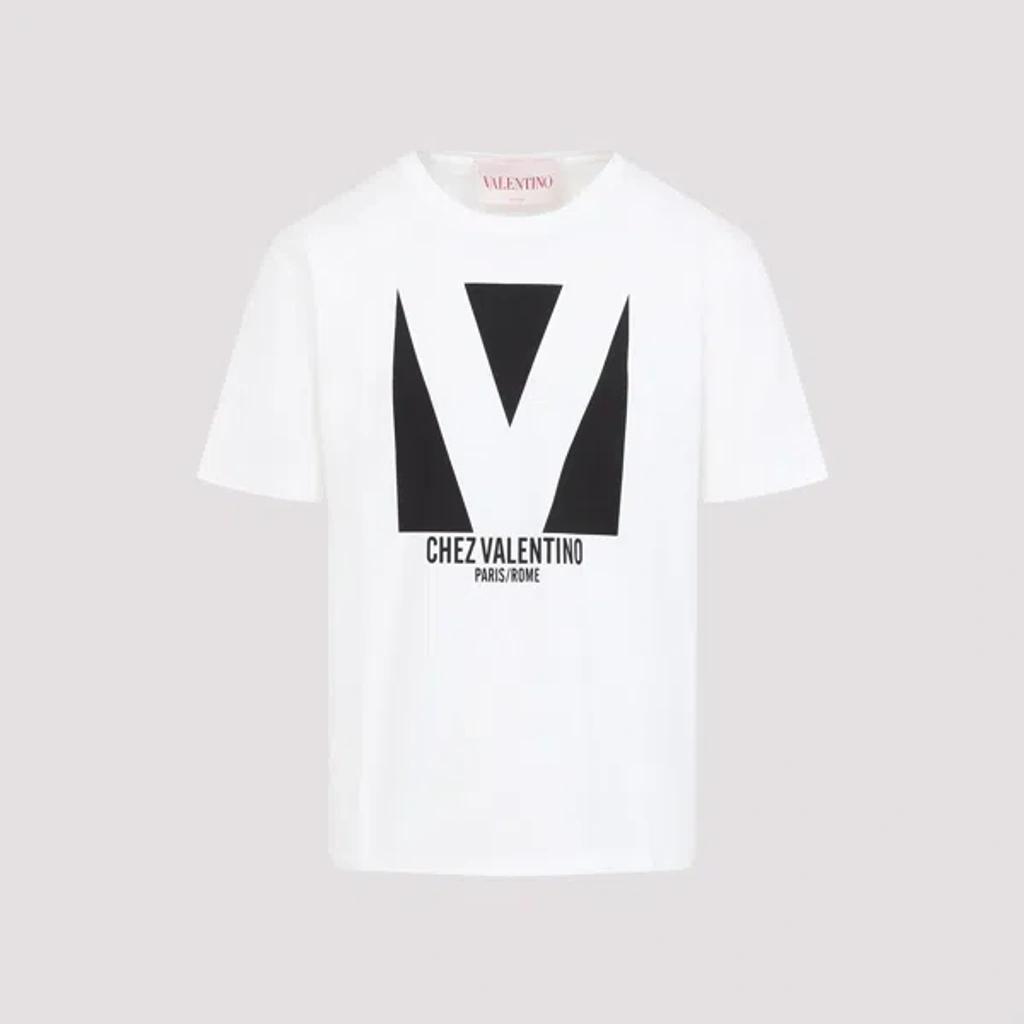 VALENTINO Mens Avorio Logo-print Crew-neck Cotton-jersey T-shirt Product Image