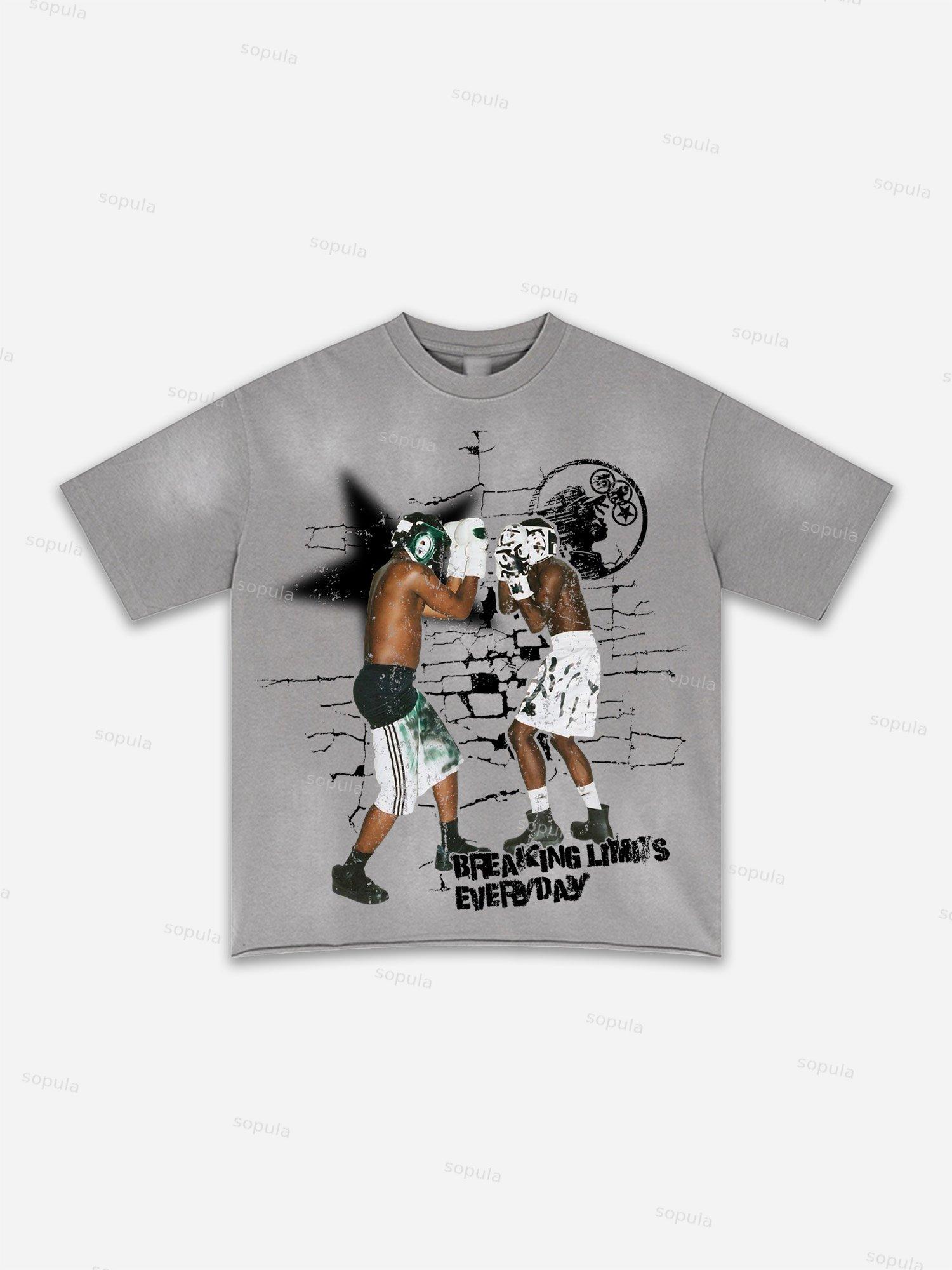 Street Goals Lip Braces Make Vintage Printed Graphic Washed T-shirt Product Image