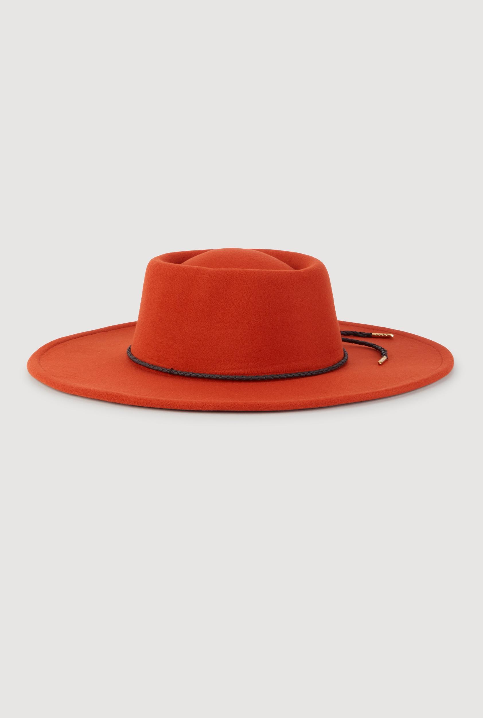 Faux Suede Braided Cord Detail Panama Hat Female Product Image