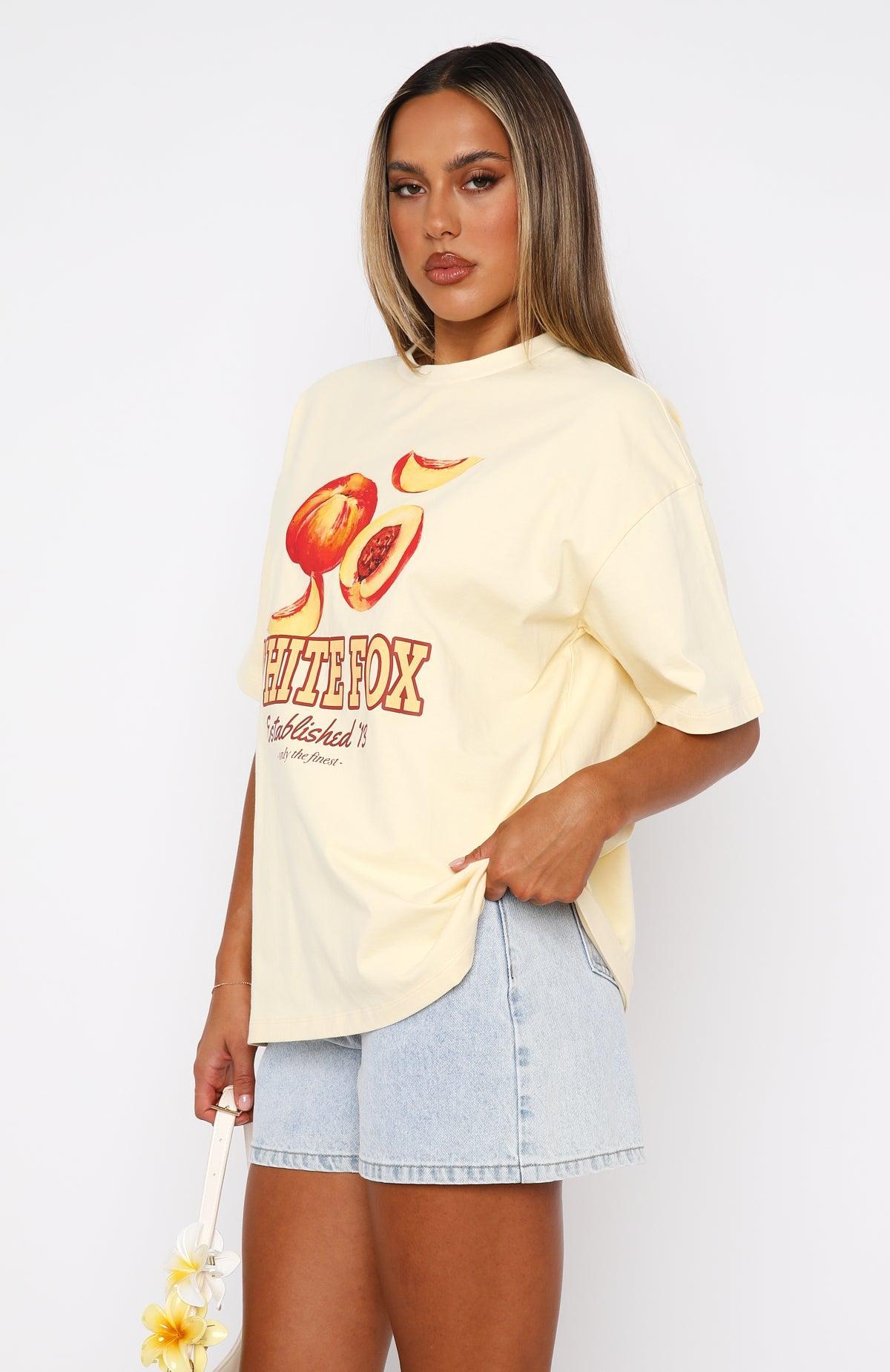 Got My Peaches Oversized Tee Cream Product Image