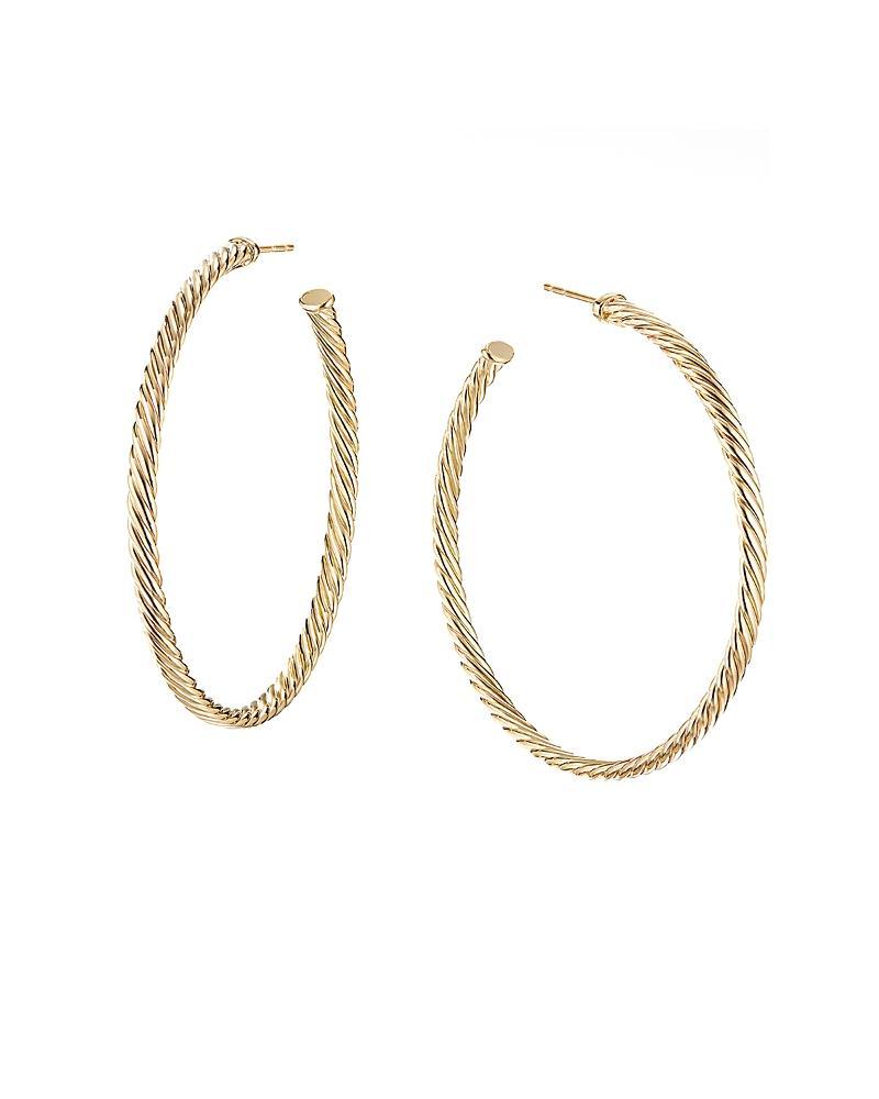 Womens Cable Spira 18K Yellow Gold Hoop Earrings Product Image