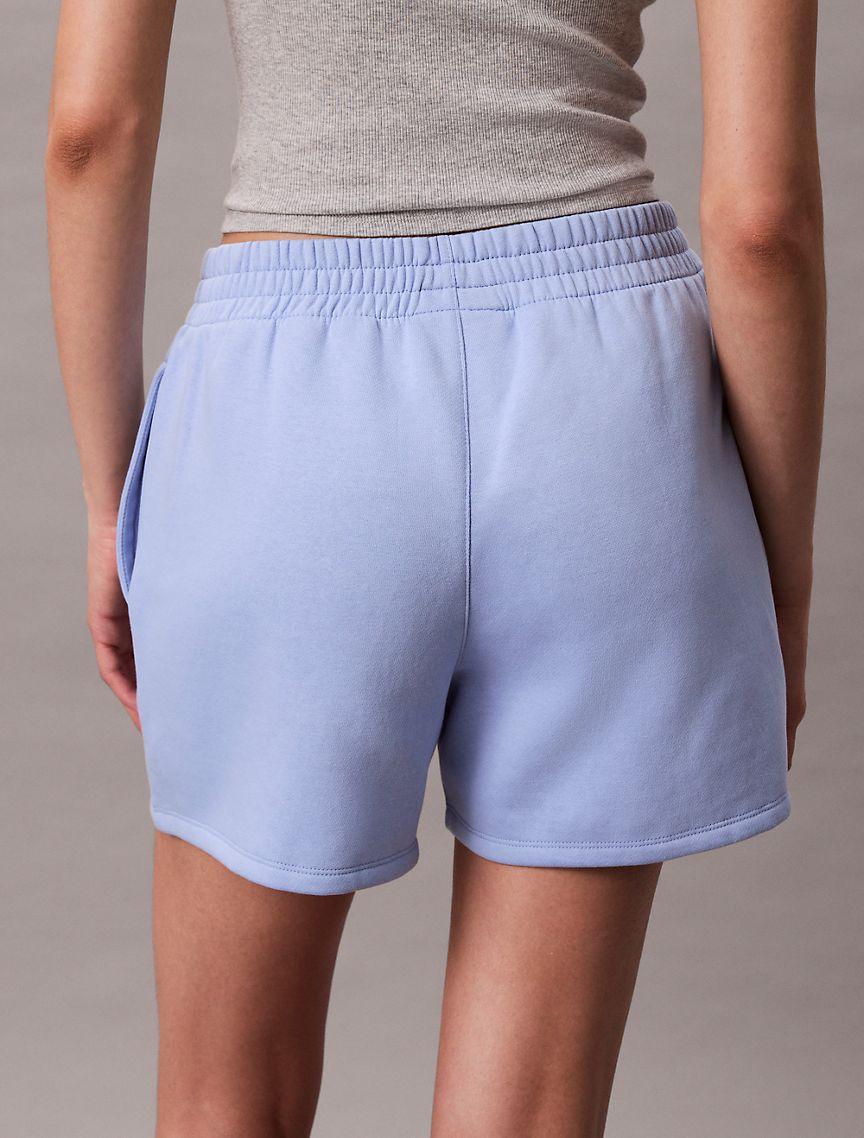 Calvin Klein Womens Monologo Fleece Pull-On Shorts - Blue Product Image