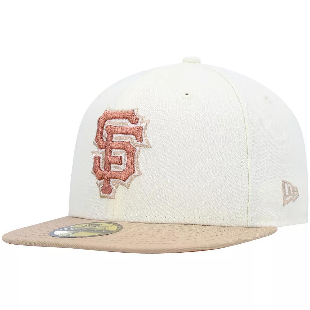 Men's New Era Cream San Francisco Giants Chrome Camel Rust Undervisor 59FIFTY Fitted Hat, Size: 8, Beige Product Image
