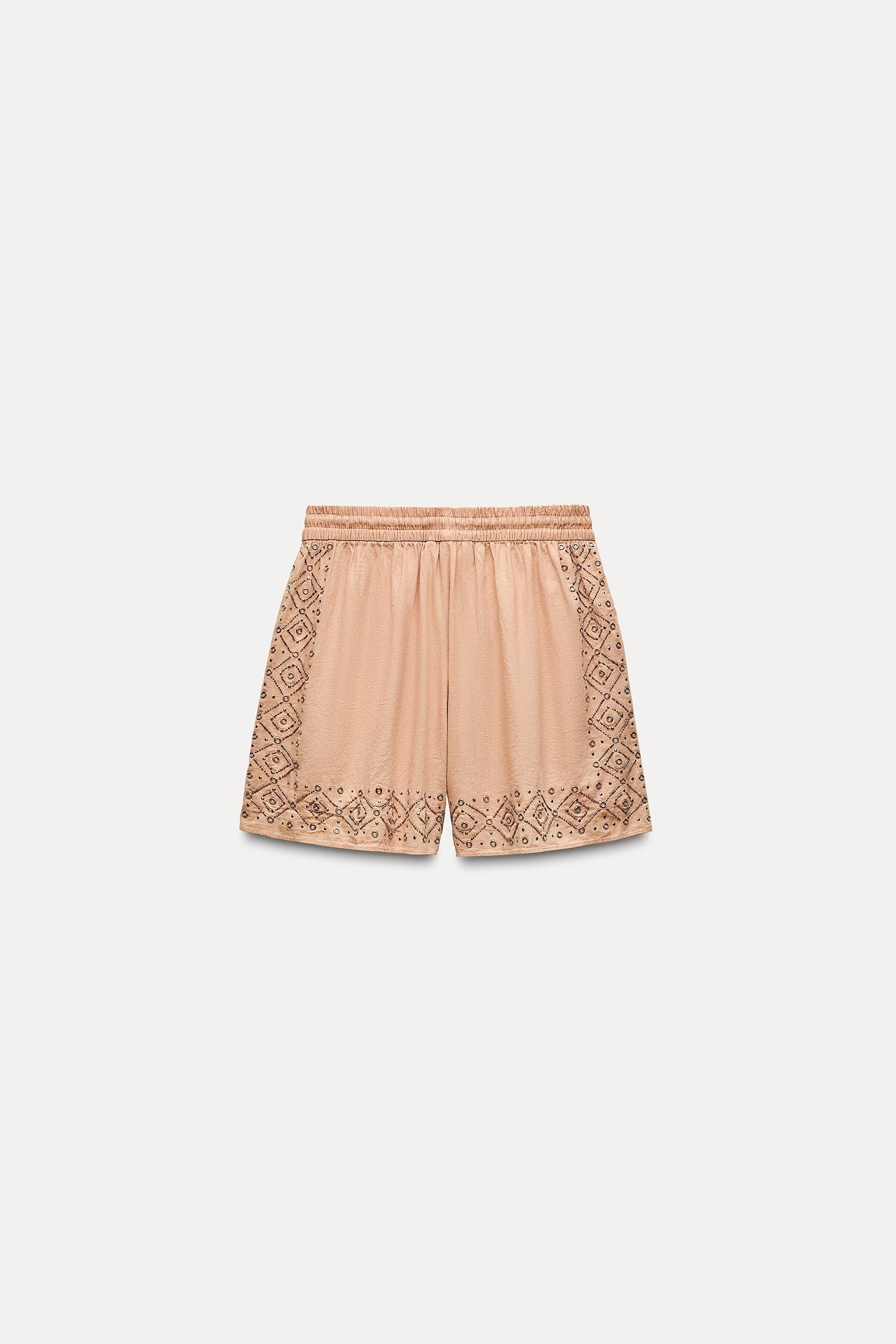 EMBROIDERED BEADED SHORTS ZW COLLECTION Product Image